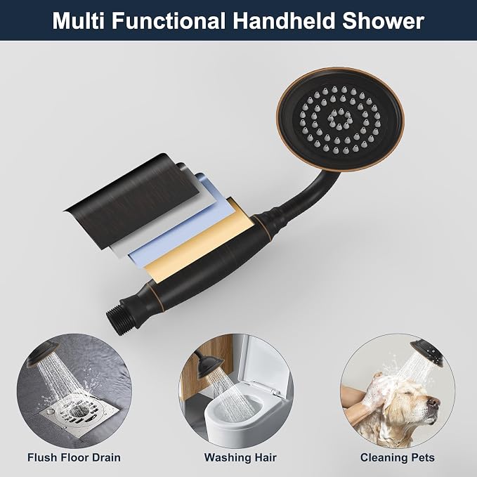 Oil Rubbed Bronze Standing Bathtub Faucet Freestanding Tub Filler High Pressure - Image 7