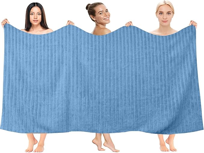 DAN RIVER Pack of 2 Bath Sheet 35x70 Inches, Ribbed Luxury Bath Towel Set - Image 4