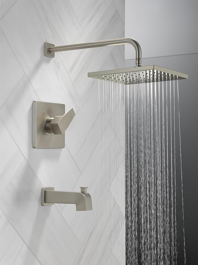 Delta Faucet Modern Raincan Square Single-Function Tub and Shower Trim Kit - Image 3