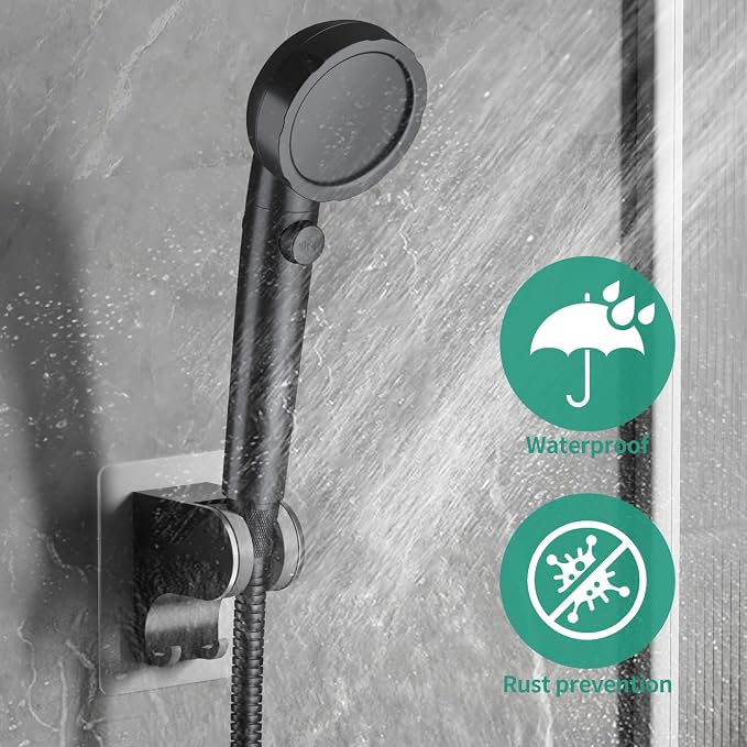 Hand Held Shower Head Holder Wall Mount, Shower Hose Holder Adhesive - Image 7
