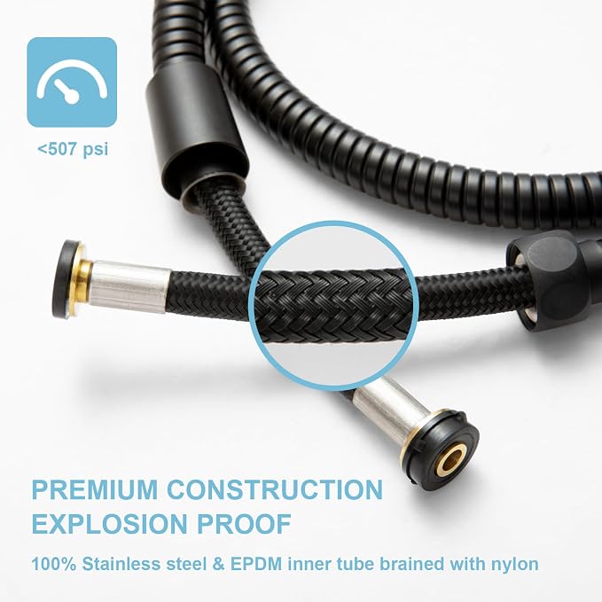 OFFO Shower Hose, 48 in Bidet Hose High Pressure Explosion Proof Toilet Hose - Image 2