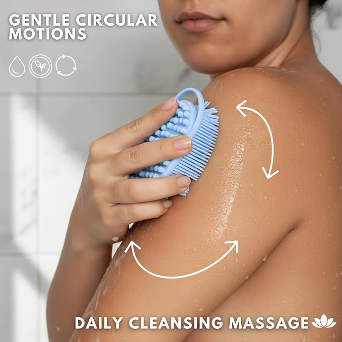 Silver Infused Silicone Body Scrubber Shower - Image 2