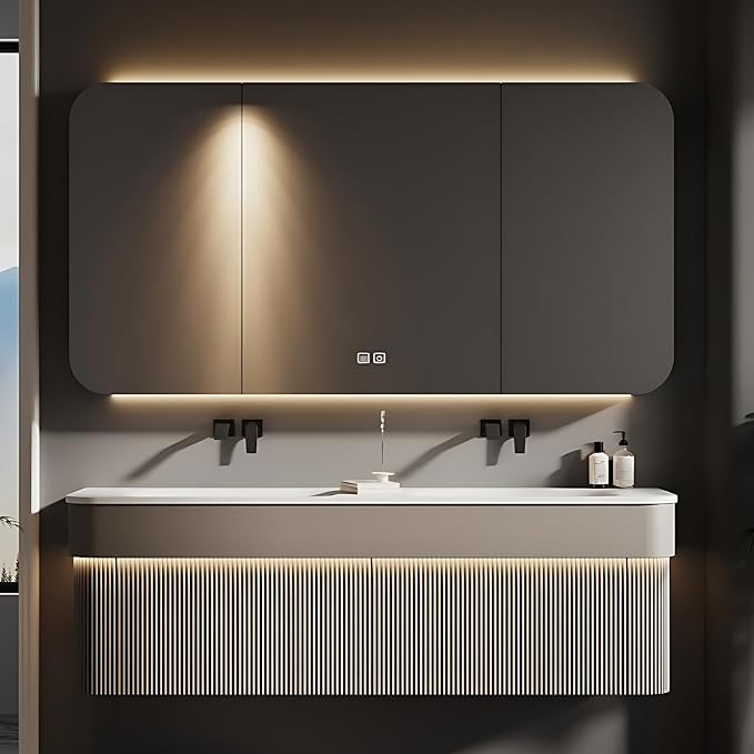 66IN Double Bathroom Vanity by Genpai