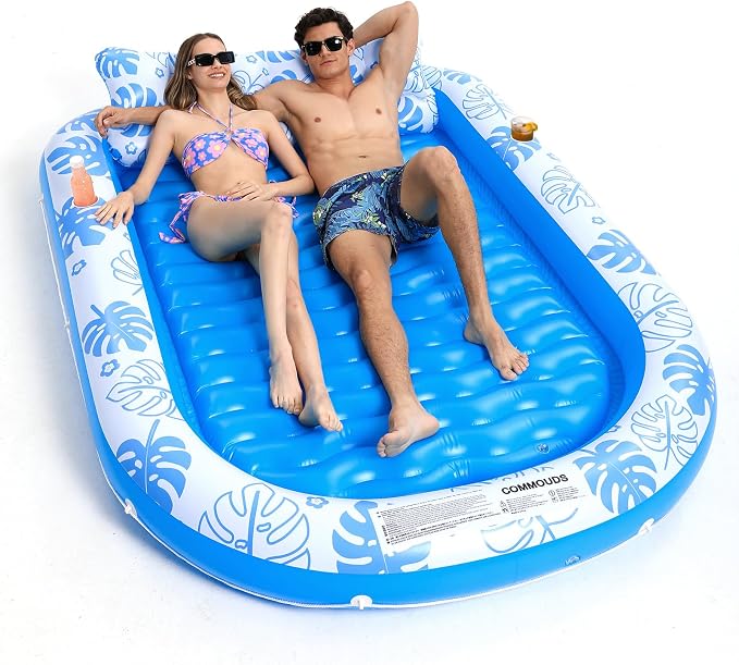 Inflatable Tanning Pool Lounger Float by COMMOUDS