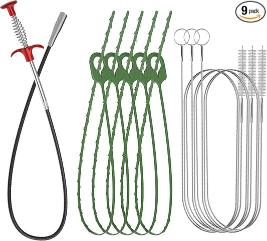 35.5 Inch Drain Clog Remover Tool, 30 Inch Sink Snake Drain Tool & 59 Inch Tube by KellysCollection