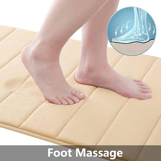 Buganda Memory Foam Bath Mat, Ultra Soft and Non-Slip Bathroom Rugs, Water - Image 2