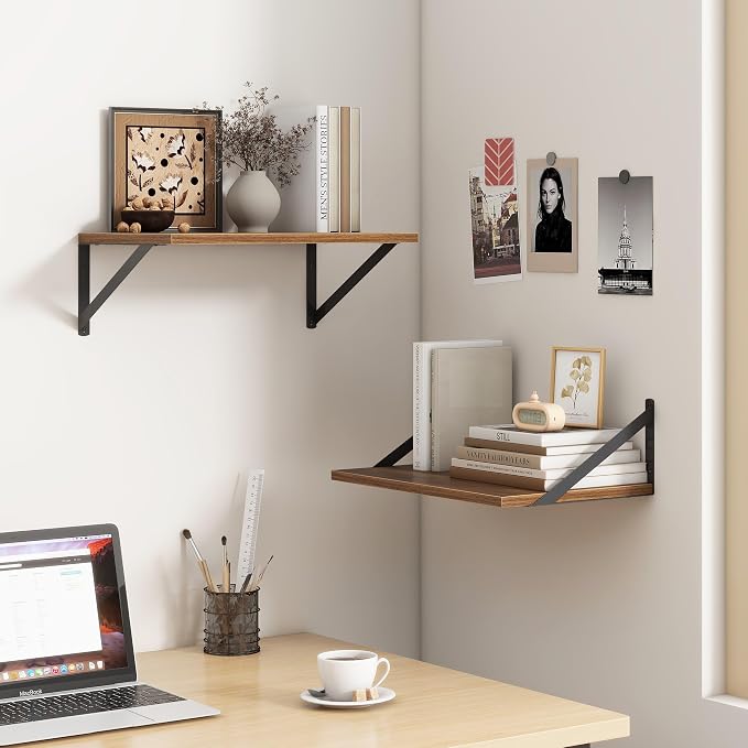 Fun Memories 18" W x12 D Floating Shelves, Farmhouse Wall Shelves Home Decor - Image 2