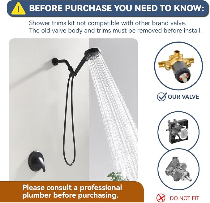 Shower Faucet Set with 7 Functions Handheld Shower Head Filter Shower Combo Set - Image 2