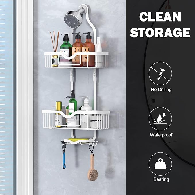 Kadolina Shower Caddy Hanging, Bathroom Shower Rack, Bathroom Organizer - Image 3