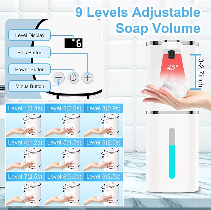 Automatic Foaming Soap Dispenser Touchless, USB Rechargeable Smart Hand Soap - Image 3