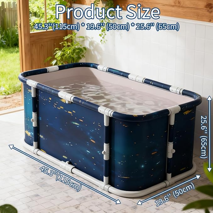 Portable Foldable Ice Bath Tub, Large Portable Soaking Bath Tub - Image 3