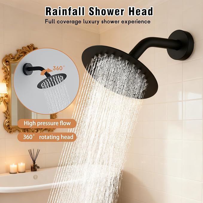 Matte Black Shower Faucet Set - Image 2