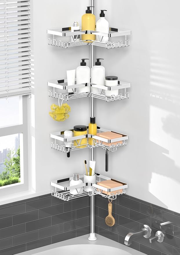 KEGII Corner Shower Caddy Tension Pole by KEGII