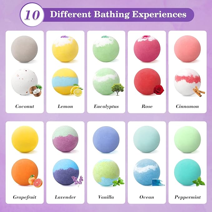 20PCS Bath Bombs for Women Presents Set Natural Wonderful Fizz Effect Bath Bomb - Image 2