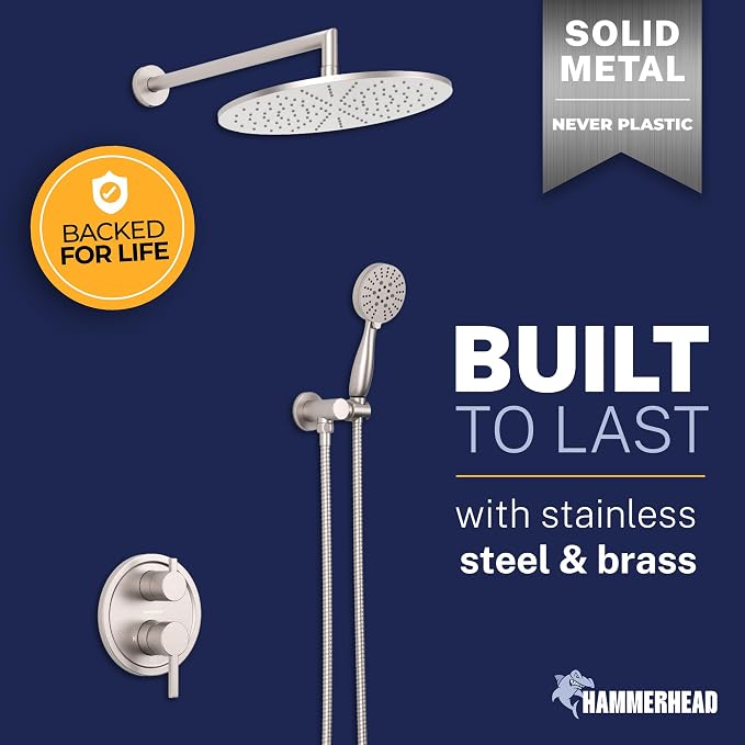 HammerHead Solid Metal Rain Shower System Set - Image 5