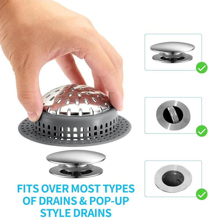 Shower Drain Hair Catcher, Shower Drain Cover, Bathtub Drain Hair Catcher - Image 3