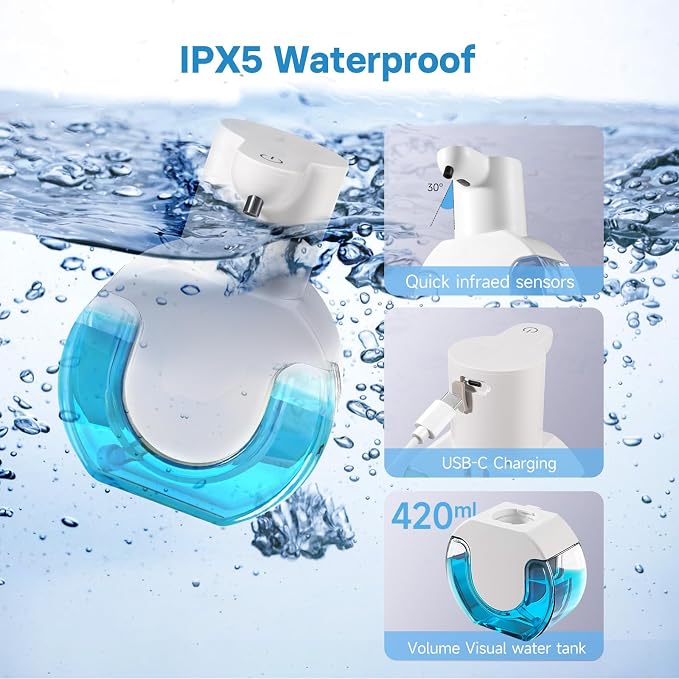 2 Pack Automatic Foaming Soap Dispenser 14.2oz/420ML Touchless Automatic - Image 3