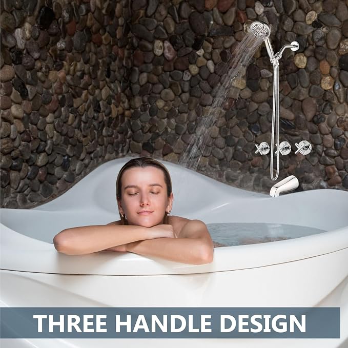 Aolemi 3 Handles Tub Shower Faucet Set - Image 8