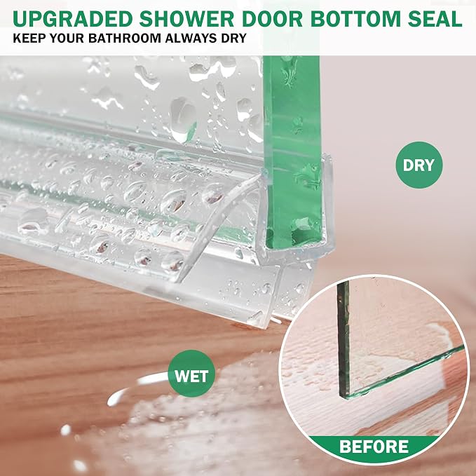Shower Door Bottom Seal with Sweep 2Pack, to Stop Water Leaking - Image 4
