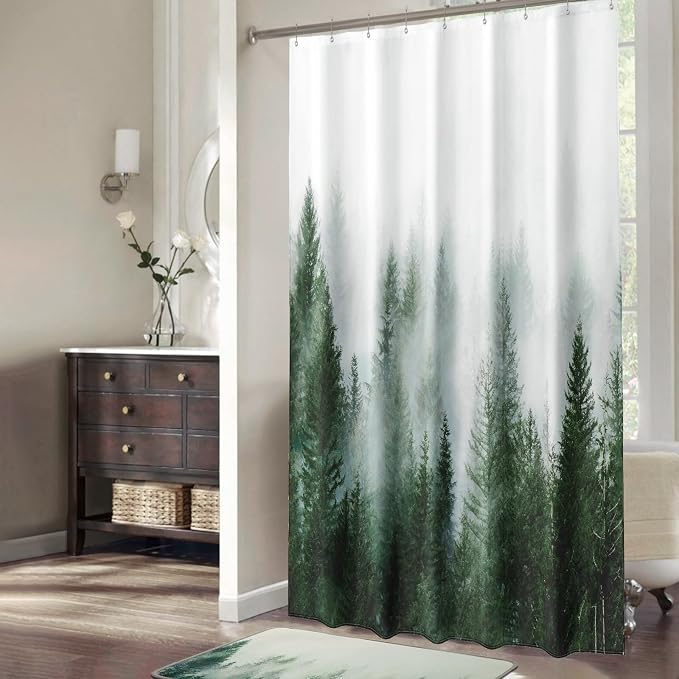 ORTIGIA 54x78 Misty Forest Stall Shower Curtain - Image 8