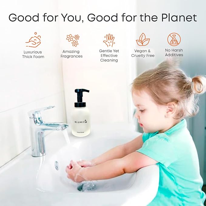Foaming Hand Soap Starter Set – Reusable Glass Pump Bottle + 4 Scented Soap - Image 2