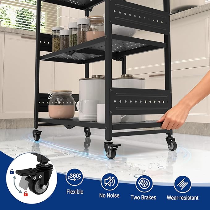 WORKPRO 5-Tier Folding Shelf, No-Assembly Metal Storage Rack - Image 5