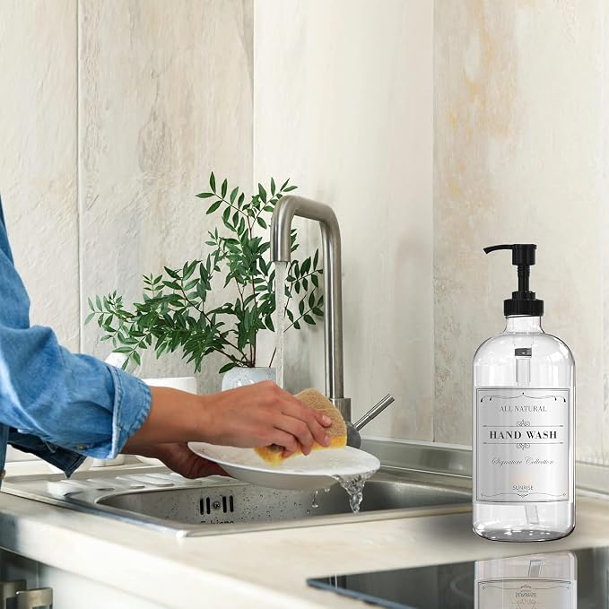16 OZ Clear Glass Soap Dispenser - Image 5