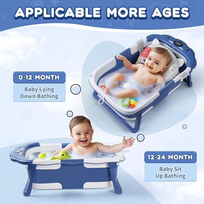 Baby Bathtub, Collapsible Baby Bath Tub - Image 2