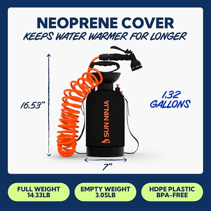 SUN NINJA Portable Shower, Camping Shower - Image 5