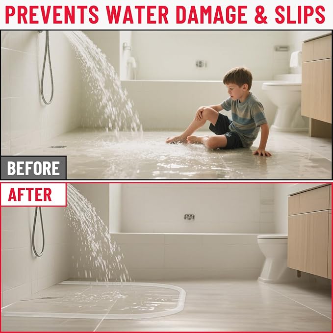 Shower Threshold Water Dam Barrier – 98in Self-Adhesive, Waterproof, Flexible - Image 4