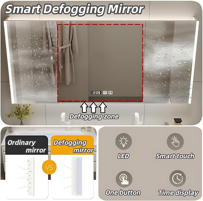 68IN Double Bathroom Cabinet - Image 3