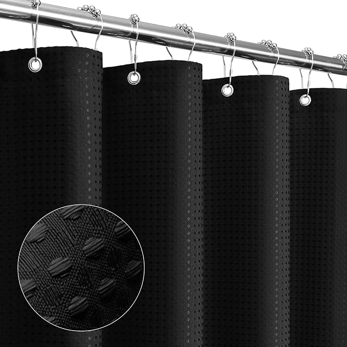 Gibelle Small Stall Shower Curtain 36 x 72, Narrow Half Waffle Weave Textured by Gibelle