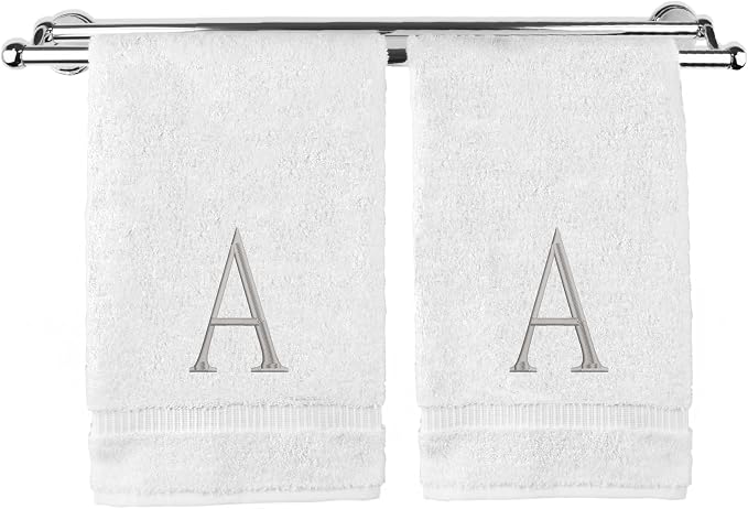Monogrammed Hand Towel, Personalized Initial Gift, Extra Absorbent 100% Turkish by BareCotton