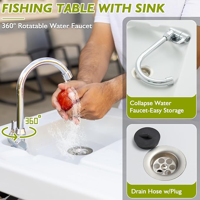 Folding Fish Cleaning Table Portable Camping Sink - Image 6
