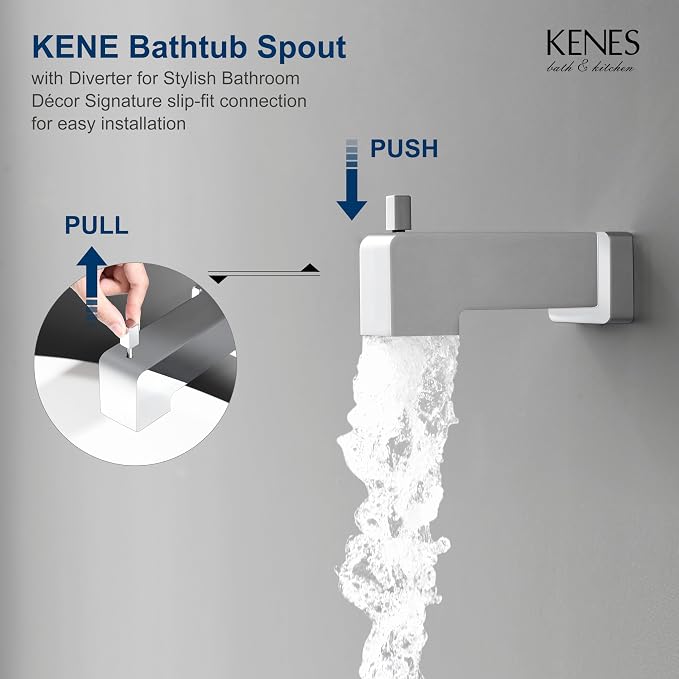 KENES Polished Chrome Tub and Shower Trim Kit, Tub Shower Faucet Set Complete - Image 8