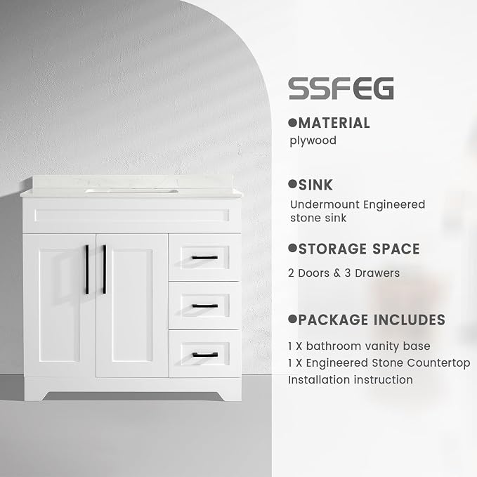 36" Modern Bathroom Vanity - Image 6