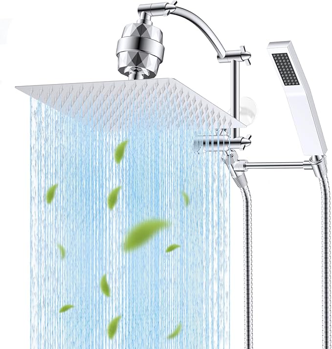 Hibbent All Metal 12'' Filtered Rainfall Shower Head by Hibbent