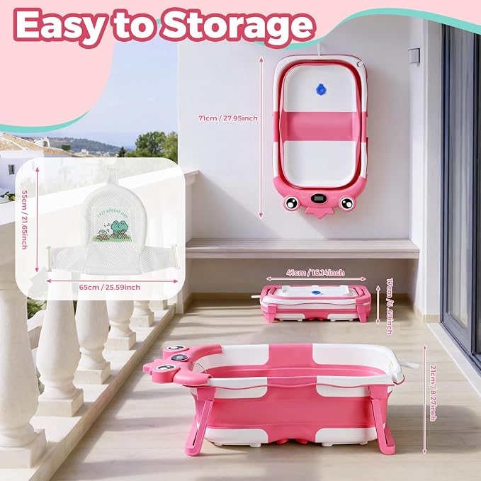 Baby Bathtub, Collapsible Baby Bath Tub - Image 5