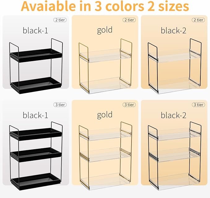 Bathroom Countertop Organizer, 3 Tier Metal Vanity Counter Skincare Shelf - Image 7