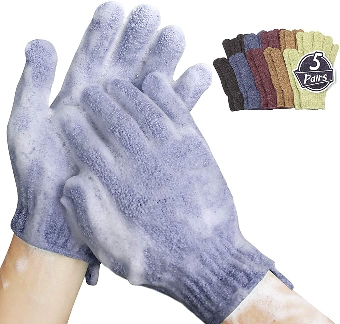 MIG4U Shower Exfoliating Scrub Gloves, Bathing Gloves Body Wash Dead Skin by MIG4U
