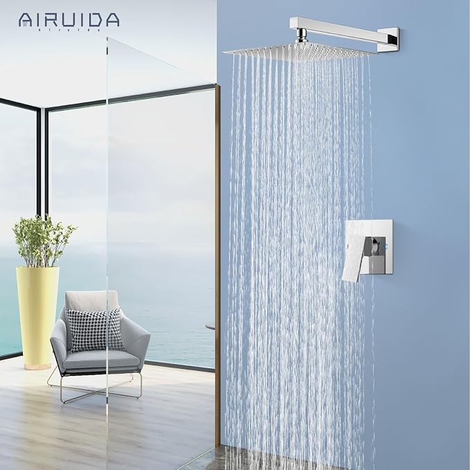 Airuida Shower Faucet Set Bathroom Rain Shower System SUS304 Stainless Steel - Image 3