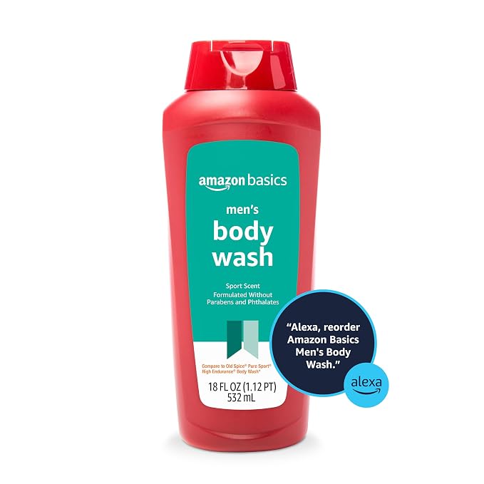 Amazon Basics Mens Soap Body Wash, Sport Scent, 18 Fluid Ounce - Image 5