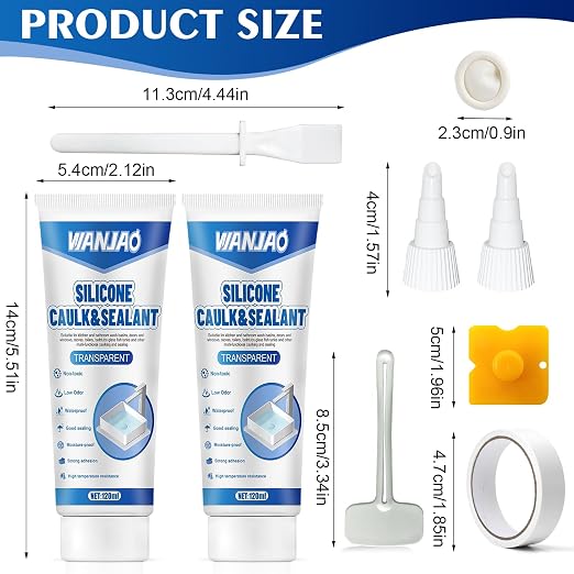 2PCS Clear Caulking Silicone Waterproof, Silicone Sealant Waterproof Clear High - Image 8