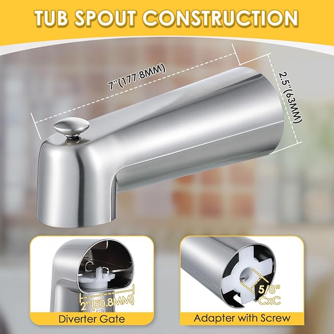 Enhon 7 Inch Slip on Tub Spout - Image 2