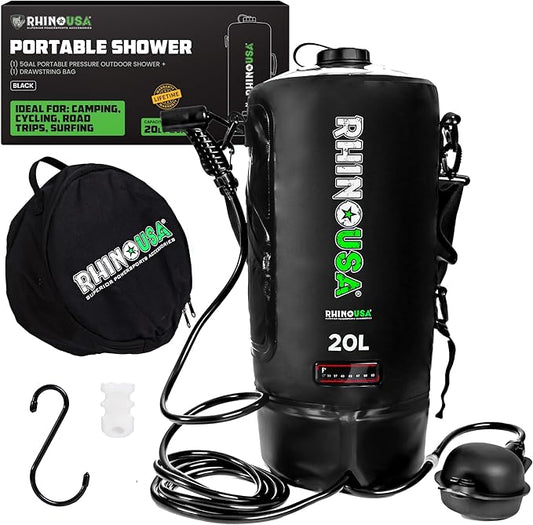 Rhino USA 5 Gal / 20L Portable Solar Camp Shower by RhinoUSAInc