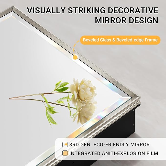 Pre-Assembled Surface or Recessed Medicine Cabinet Mirror-48x30 Brushed Nickel - Image 3
