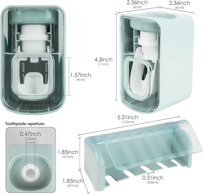 5 Slots Wall Mount Toothbrush Holder - Image 2
