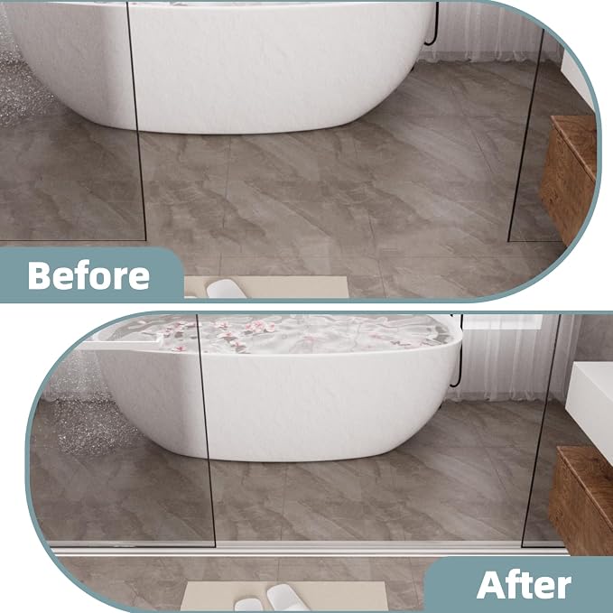 39Inch New Shower Threshold Water Dam Barrier, Collapsible Self-Adhesive - Image 4