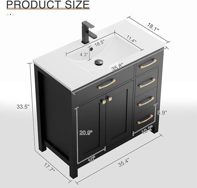 LUCKWIND 36" Bathroom Vanity - Image 2