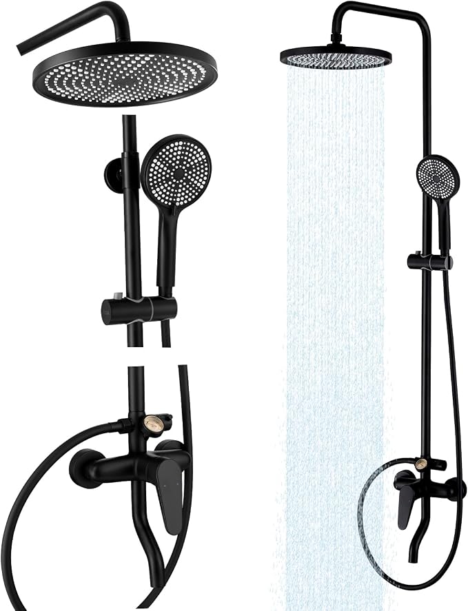 Outdoor Shower Fixture, 3 Functions Handle Tub Rainfall Shower Faucet Sets by RALANDA